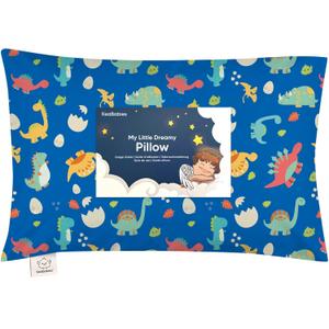 Toddler Pillow with Pillowcase - 13x18 My Little Dreamy Kids Travel Bed Pillows for Sleeping, Organic Cotton Small Pillowcase, Soft & Breathable, Machine Washable, Toddlers 2-5 years old (DinoWorld)