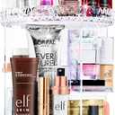 Sorbus 360 Rotating Makeup Organizer - Spinning cosmetics organizer, Adjustable Shelves for Make Up, Perfume & Toiletries - Acrylic Makeup Organizer for Vanity, Bathroom, Bedroom, Closet [Clear]