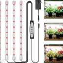 4-Bar Grow Light Strips for Indoor Plants, 16" Full Spectrum Plant Lights, 6500K Sunlike Grow Lights with 6/12/18H Timer, 5-Level Dimmable for Indoor Growing