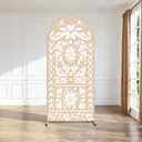 6ft Light Beige Mexican Fiesta Arch Cover Baby Shower Backdrop,2-Sided Round Top Chiara Backdrop Arch Covers for Mexican Wedding Birthday Bridal Shower Party Decoration