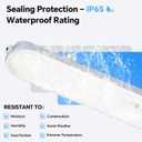 4FT LED Vapor Tight Light 60W 6600LM IP65 5000K Shop Light 6Pack ETL