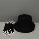48 Pieces Plastic Wands Hats Magician Hats Costume Hat Plastic Victorian Hat for Adults Dress up Party Birthday Happy New Year Party Supplies Black