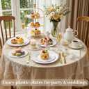 DaYammi 60PCS White Plastic Plates, Heavy Duty White Disposable Plates Premium 10inch Dinner Plates Hard Plastic Plates Disposable for Party Wedding Bridal Shower
