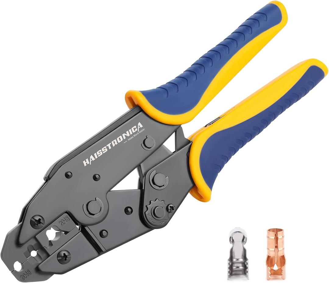 Haisstronica Crimping Tool for Spark Plug Ignition Wire,8.5mm Ratchet Wire Crimper Tool,HS-2048