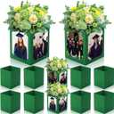 Spiareal 6 Pcs Graduation Table Centerpieces Box 6/7 Inch Picture Centerpieces for Table Photo Props Box Frame Congrats Grad Decorations for Graduation Wedding(Green)
