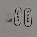 AuldHome Design Push Pull Door Signs (Set of 2); Cast Iron Farmhouse Style Vertical Signs for Home and Business