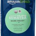 Amazon Fresh Organic Fair Trade Sumatra Ground Coffee, Dark Roast, 12 Ounce