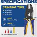 haisstronica Crimping Tool for Insulated Electrical Wire Connectors-AWG 22-10 Ratchet Crimper Tools-Racheting Wire Crimping Tools-Available for Insulated Connectors and Wire Terminal HS-9327