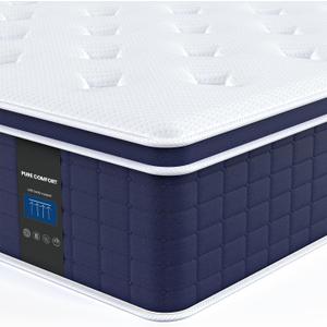 Coolvie Full Size Mattress 14 Inch, Hybrid Full Mattress in a Box, 4 Layer Premium Foam with Pocket Springs for Motion Isolation and Pressure Relieving, Medium Firm Feel, 100-Night Trial