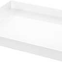 White Rectangular 16x20 Inches Acrylic Ottoman Tray Decorative Serving Tray with Cutout Handles Organizer Tray on Coffee Table Countertop Big Breakfast Bed Tray Living Room Appetizer Serving Food