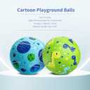 ZOOJOY Pack of 2 Cartoon Playground Balls for Kids 1-6, 6 Inch Rubber Balls for Dodgeball, Rubber Bouncy Kickball, Indoor & Outdoor Game Gaga Balls for Boys Girls with Pump