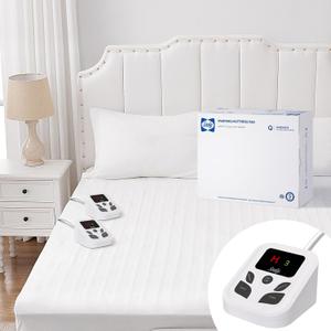 Sealy Heated Mattress Pad Queen Size 60x80 Inch with Dual Control 10 Heated Settings | Zone Heating Electric Mattress Pad | Auto Shut Off 1-9 Hours| Fit Up to 17" Deep Pocket | Machine Washable