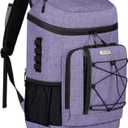 Backpack Coolers Insulated Leak Proof 30 Cans, Soft Sided Insulated Cooler Bags Ice Chest Backpack for Beach Travel Camping, with Reusable Ice Packs (Purple)