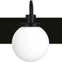 Yaohong Bathroom Light Fixtures Over Mirror, 3-Light Matte Black Vanity Light with Milk White Globe Glass Shade, Mid Century Modern Vanity Lighting Fixtures (E26 Base)