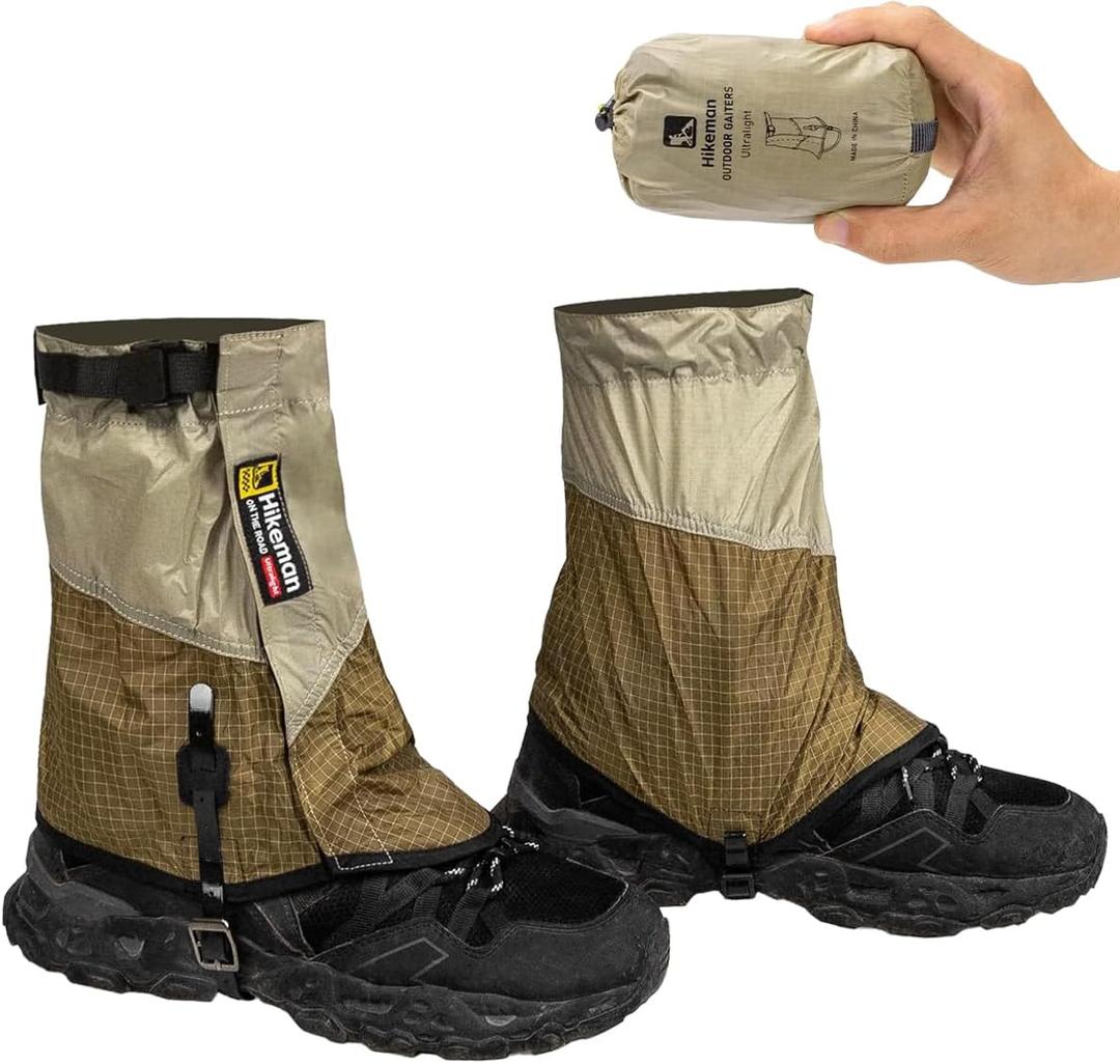 Trail Gaiters, Waterproof Low Shoe Protectors, Adjustable Boots Gators for Hiking & Running - Prevents Debris in Shoes (Medium)