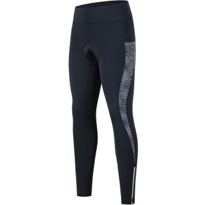 Women's Cycling Pants 3D Padded Compression Tight, Long Bike Bicycle Pants with Wide Waistband S