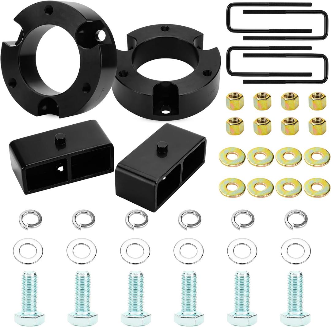 Full Lift Kits For Tacoma 2005-2023, 3"F+2"R Leveling Lift Kits Compatible with Toyota Tacoma 2WD 4WD, Full Suspension Lift Kits Include 3in Front Strut Spacer and 2in Rear Lift Blocks with U Bolts