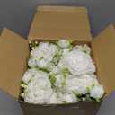 8 Bundles Artificial Peonies Silk Flowers White Faux Peony Bouquet Florals Arrangements Decor for Farmhouse Home Boho Bridal Wedding Table Centerpiece Decoration (White)