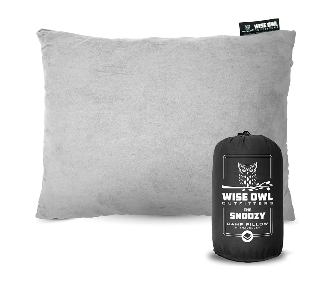 Wise Owl Outfitters Essentials Airplanes, Camping, and Travel-Memory Foam Washable Pillow-Small, Medium (Pack of 1), Grey