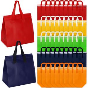 ZENFUN Set of 60 Insulated Take Away Bags, Small Take Out Bag Grocery Bags, Thermal Bag for Hot & Cold Frozen Food, Food Delivery, 9.3 x 5.7 x 9.3 inches
