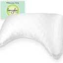 Honeydew Organic Silk Side Pillow Curved Pillowcase - The Ultimate Luxury Pillowcase to Reduce Wrinkles and Improve Skin and Hair Health - Queen Size (Powdered Sugar White)
