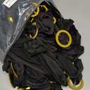 Pack of 100 Spandex Black Chair Sashes with Gold Buckles, Stretch Chairs Sashes for Wedding Party Baby Shower Ceremony Event Decorations Chair Bands Bows (Black Sashes, Gold Buckles)