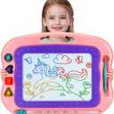 Magnetic Drawing Board,Toddler Toys for Girls Boys 3 Year Old Gifts, Magnetic Doodle Board for Kids, Large Etch Magnet Sketch Doodle Pad, Christmas Easter Birthday Gifts for Kids (15.16 x 11.61 inches, Pink)