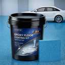 Epoxy Colored Sand Floor Paint, Epoxy Floor Paint For Concrete, Self Leveling High Gloss Marble Effect Coating, Waterproof, Non-Slip, Indoor And Outdoor, For Garage, Wareroom (Sky blue, 352.73 Fl Oz (Pack of 1))