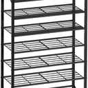 UNITSTAGE 10-Tier Tall Shoe Rack Organizer Shoe Storage for Entryway 30-40 Pairs Metal Shoe Rack for Closet Heavy-Duty Shoe Rack with Wooden Top Shelf for Garage Rustic Brown