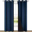 NICETOWN Blackout Room Warming Curtains 80 inches Long, Full Light Blocking Drapes with Black Liner for Nursery, Thermal Insulated Draperies for Hall, Villa (Navy Blue, 2 Pieces, 42" Wide Each Panel)