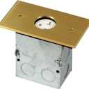 ENERLITES Screw Cap Cover Floor Box kit, 5 x 2.87 1-Gang Cover, 20A Tamper-Weather Resistant Receptacle Single Outlet, Watertight Gasket, Corrosive Resistant Hardware, UL Listed, 975547-C, Brass