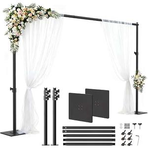 Square Backdrop Stand 6.5x10ft, Heavy-Duty Pipe Drape with Flat Metal Base
Adjustable Photography Background Support, Aluminum Poles Stand Kit for Weddings, Parties, Video Studio, Birthday, Black