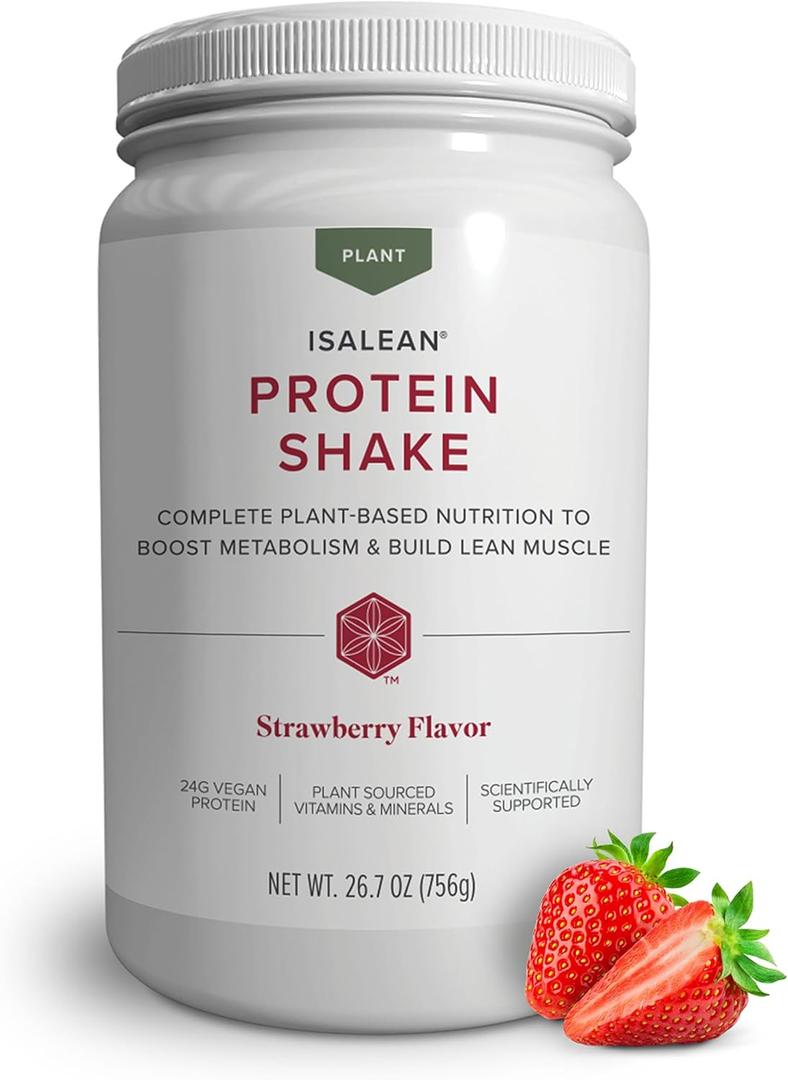 Isagenix IsaLean, 24g Plant-Based Protein, Strawberry, 14 Servings
Meal Replacement Drink, Plant-Based Protein, Supports Lean Muscle Growth and Healthy Metabolism, Gluten-Free and Soy-Free
