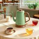 DmofwHi Gooseneck Electric Kettle(1.0L), 100% Stainless Steel BPA Free Classic Pour Over Coffee Kettle | Tea Kettle - Green