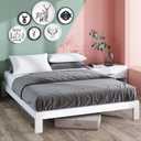 Zinus Arnav Metal Platform Bed Frame, Wood Slat Support, No Box Spring Needed, Easy Assembly, White, Full