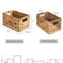 StorageWorks Wicker Basket, Baskets for Organizing, Storage Basket with Built-in Handles, Water Hyacinth Shelves (Medium 2-Pack, Natural Hyacinth) (13"D x 8"W x 7"H)
