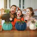 2 x Amyhill 3 Pcs Thanksgiving Pumpkin Wodden Table Sign Wood Block Fall Pumpkin Decor Autumn Farmhouse Rustic Tiered Tray Decorations Table Centerpieces for Home Kitchen(Blue)