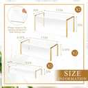 RattanView 6 Pack Clear Acrylic Purses Display Stands, 11" L 5mm Thick Luxury Purse, Handbag, Jewelry & Perfume Risers, Gold Luxury Shoe Display Riser for Closet, Boutique, Vendor Events (3 Tier)