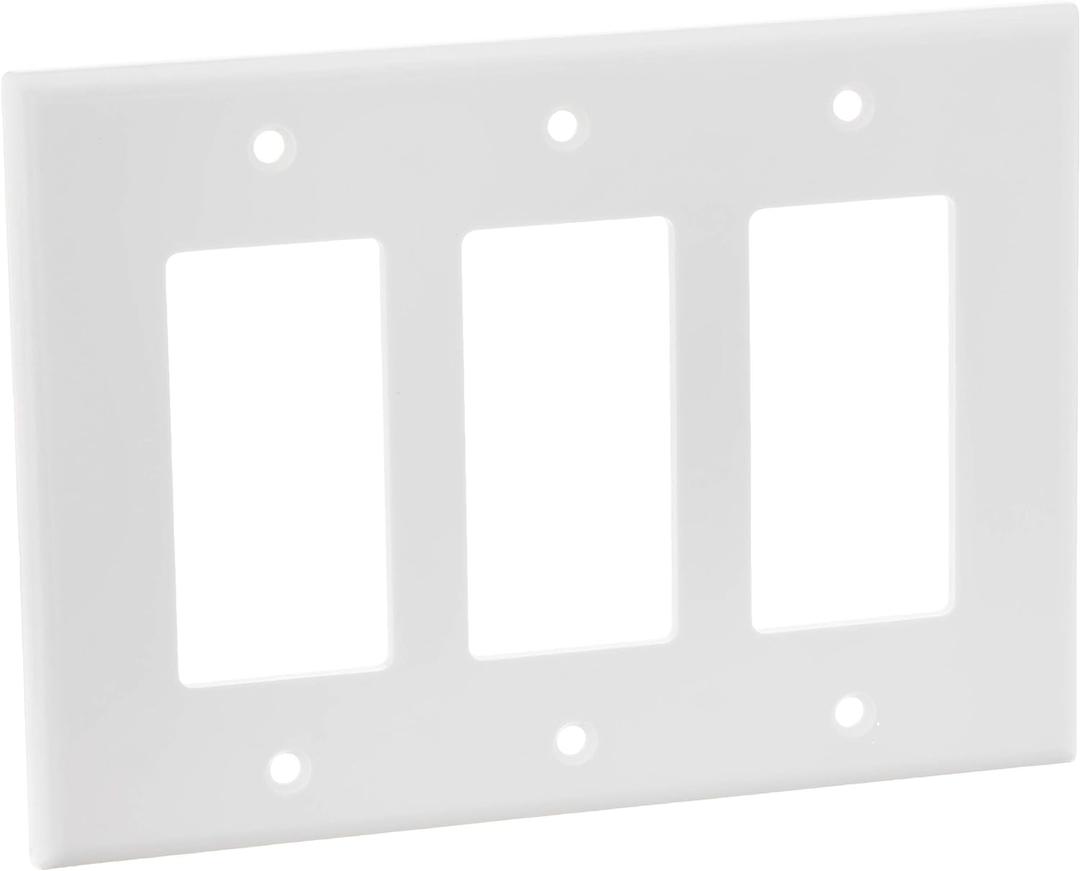 3 x Leviton 3-Gang Decora/GFCI Device Wallplate, 80611-W, White