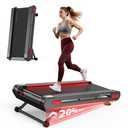Jogwell Walking Pad Treadmill with 12%/20% Auto Incline, 3.5HP Brushless Ultra-Quiet, Under Desk Treadmill for Home Office, 400 LBS Capacity, 30% Wider Deck, Vertical Storage, Ares 11 Max Black