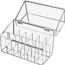 ATOMUS Lipstick Holder Display Case, 18 Slots Lipstick Organizer Storage with Dust Cover Transparent Acrylic Cosmetic Makeup Lipgloss Rack Holder