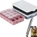 Large Silicone Ice Cube Trays with Lid, Make 15 Ice Cubes per Tray, Include 7.7in Ice Tongs - Ideal for Freezer, Drinks