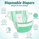 Pet Soft Disposable Cat Diapers - Female Dog Diapers for Cats & Dogs in Heat Period or Urine Incontinence, Doggie Diapers Ultra Absorbent Leak-Proof Puppy Diapers 24pcs (Green, S)