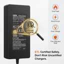 36V Lithium Battery Charger, ETL Certified 42V 2A Charger for Electric Scooter Hoverboard Ebike, Compatible with Gotrax,Jetson,Ninebot,Volpam,Segway, Sisigad,Hover 1 (for 36V Lithium Batteries only)