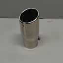 AUTOSAVER88 2.5 Inch Inlet Exhaust Tip, 2.5" Inlet 3" Outlet 6" Overall Length Chrome Polished Stainless Exhaust Pipe Tip for 2.5" Outer Diameter Tailpipe, Rolled Angle Cut, Bolt/ClampOn, Universal