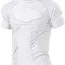 Mens Padded Compression Shirt Football Rib Protectors 6-Football Pads Chest Protector Padded Shirt Protective Gear for Football Baseball Basketball