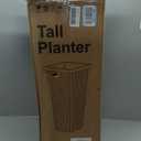 Set of 2 Tall Planters, 24" Large Indoor Outdoor Flower Pots with Tray, Modern Tapered Planters for Porch, Patio, Garden, Backyard (Cement Gray)