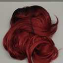 Maycaur Red Color Synthetic Hair Wigs with Full Bangs Black Red Ombre Color Long Straight Women's Wig Heat Resistant Synthetic No Lace Wigs for Fashion Women