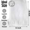 White Paper Sandwich Style Bags (200) 6"x 1"x 8" Dry Wax Grease Resistant Bags. Perfect for Sandwiches, Cookies, Pastries, Take Out, and Gifts