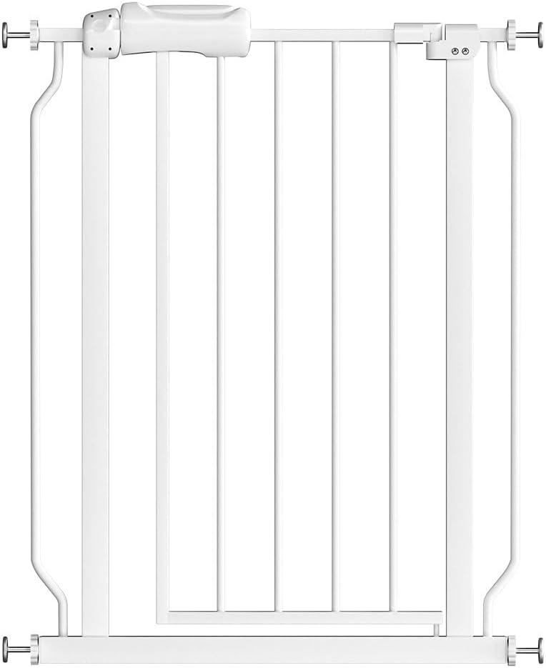 Fairy Baby Narrow Baby Gate 27 Inch to 29 Inch Wide, Small Auto Close Walk Through Safety Gates Pressure Mounted for Stairs Doorways Kids or Pets,White